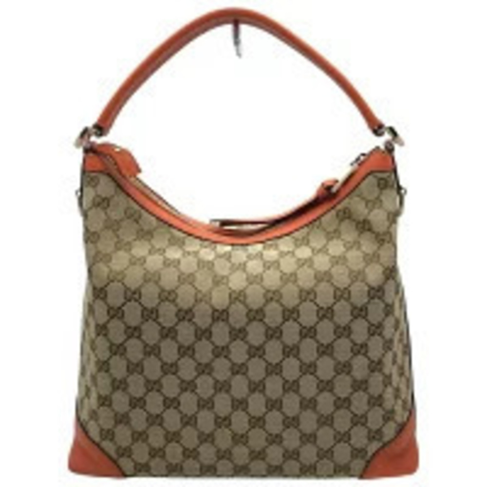 Gucci Shoulder Orange Crossbody GG Handbag Bag Canvas Beige - Picture 3 of 13